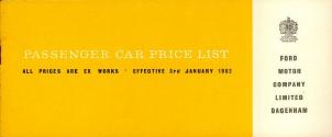 Price List 1962