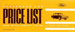 Price List 1963