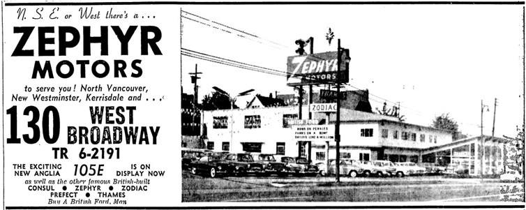 Ford Anglia - Zephyr Motors Advert